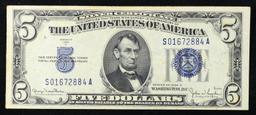 1934D $5 Blue Seal Silver Certificate Grades Choice AU/BU Slider