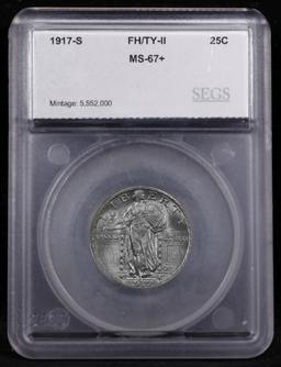 *Highlight* 1917-s Ty II Standing Liberty Quarter Near Top Pop! 25c ms67+ FH SEGS (fc)