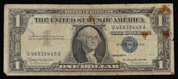 1957B $1 Blue Seal Silver Certificate Grades vf+