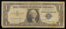 1957A $1 Blue Seal Silver Certificate Grades vf+