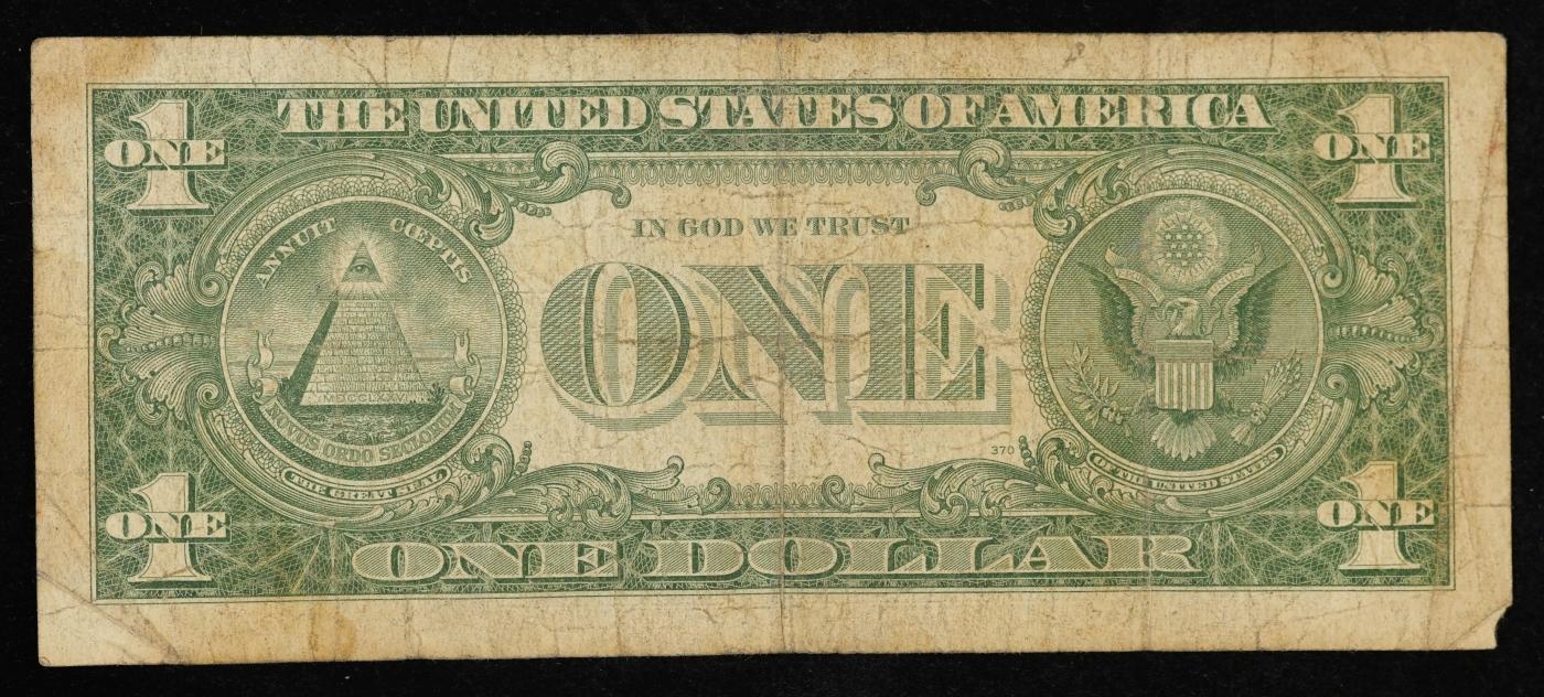 1957A $1 Blue Seal Silver Certificate Grades vf+