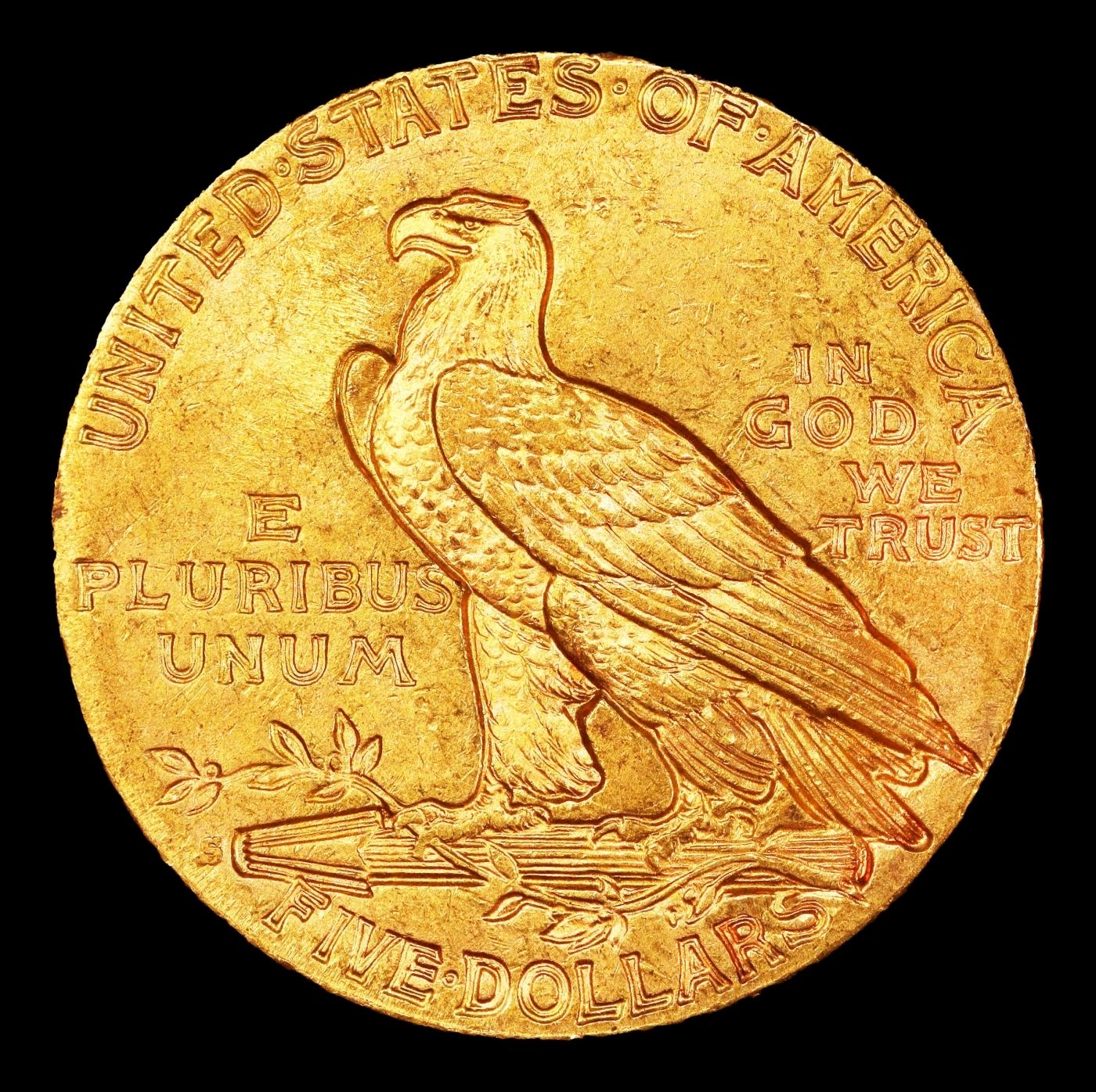*Highlight* 1911-s Gold Indian Half Eagle $5 Choice+ Unc USCG (fc)
