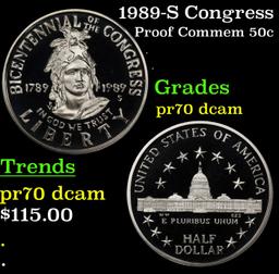 1989-S Congress Proof Modern Commem Half Dollar 50c pr70 dcam SEGS