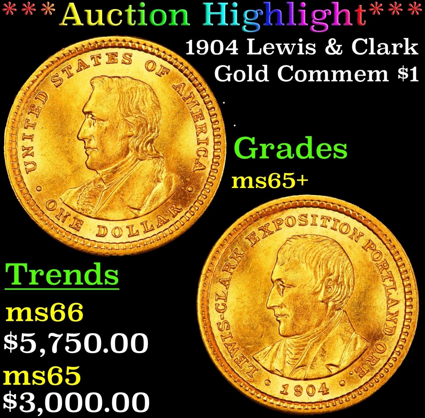 *Highlight* 1904 Lewis & Clark Gold Commem Dollar 1 ms65+ SEGS (fc)