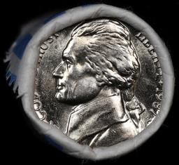 BU Shotgun Jefferson 5c roll, 1987-p 40 pcs Bank $2 Nickel Wrapper