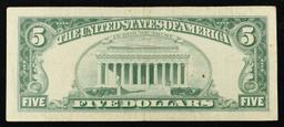 1963 $5 Red Seal United States Note Grades xf