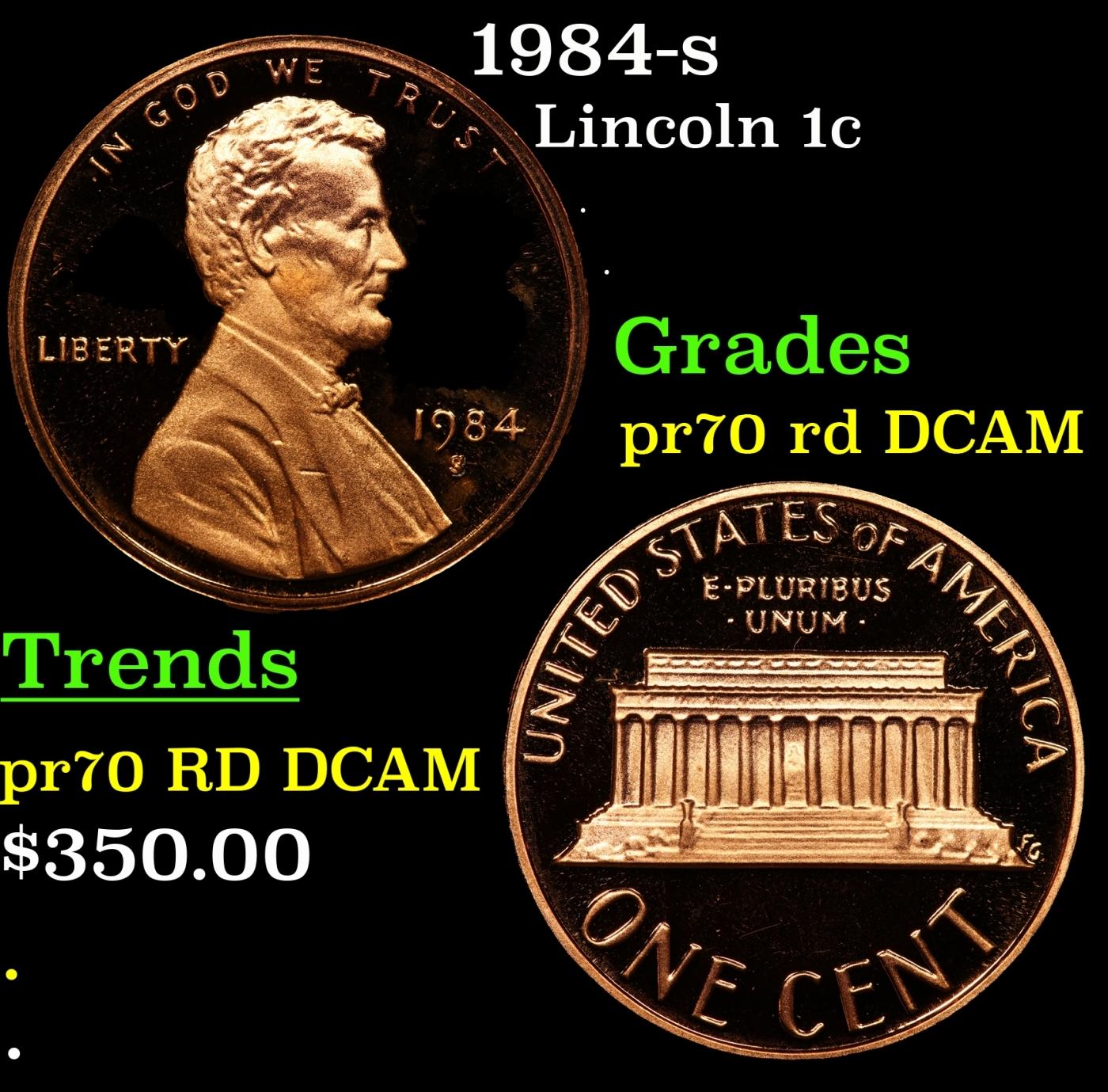 1984-s Proof Lincoln Cent 1c pr70 rd DCAM SEGS