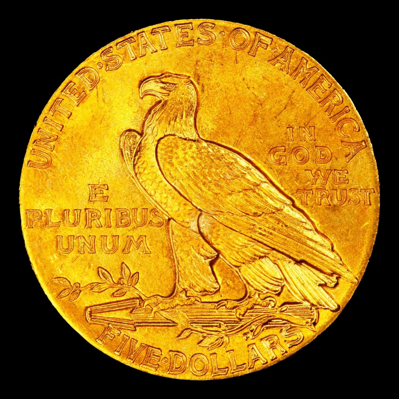 *Highlight* 1911-p Gold Indian Half Eagle $5 Choice+ Unc USCG (fc)