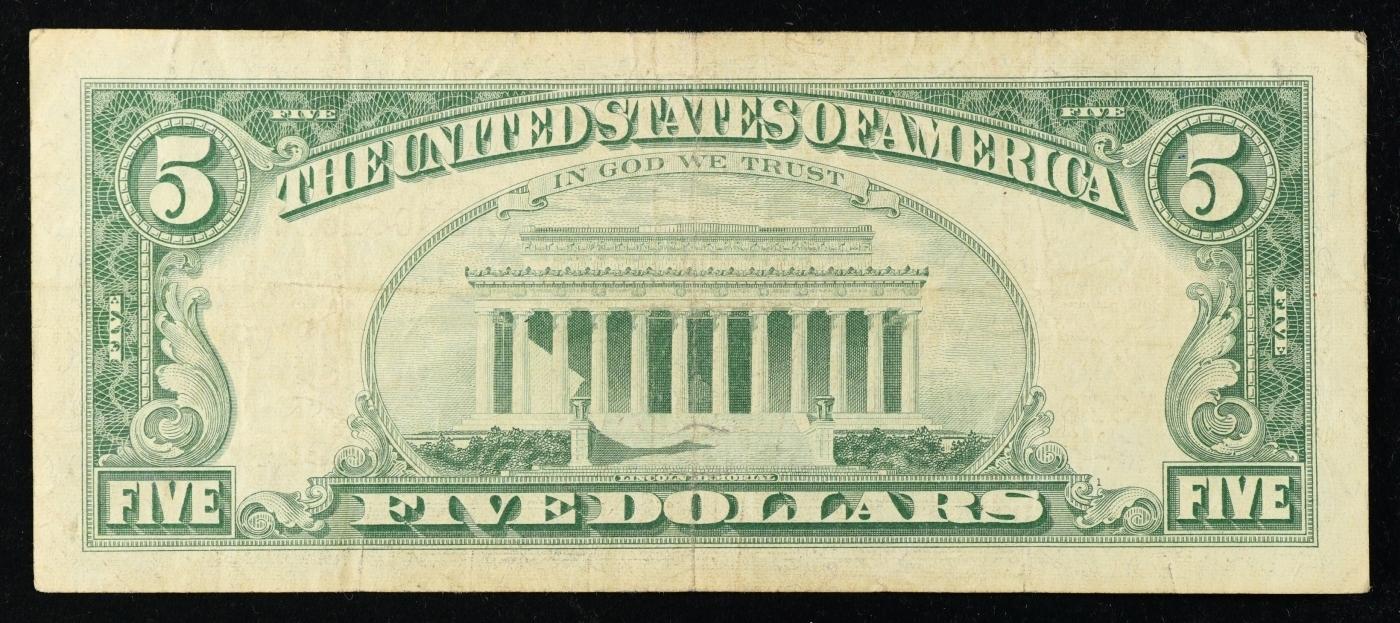 1963 $5 Red Seal United States Note Grades vf++