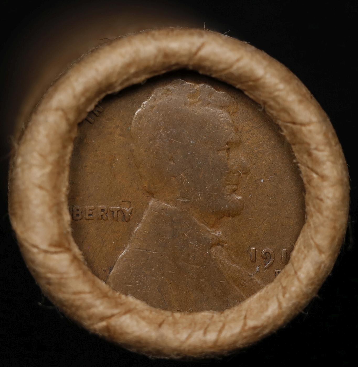 Small Cent Mixed Roll Orig Brandt McDonalds Wrapper, 1917-d Lincoln Wheat end, 1906 Indian other end