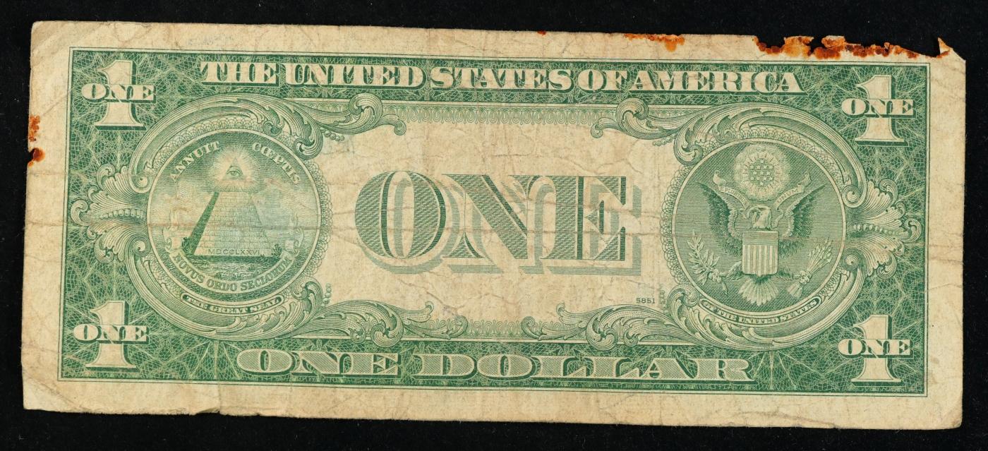 1935E $1 Blue Seal Silver Certificate Grades vf details