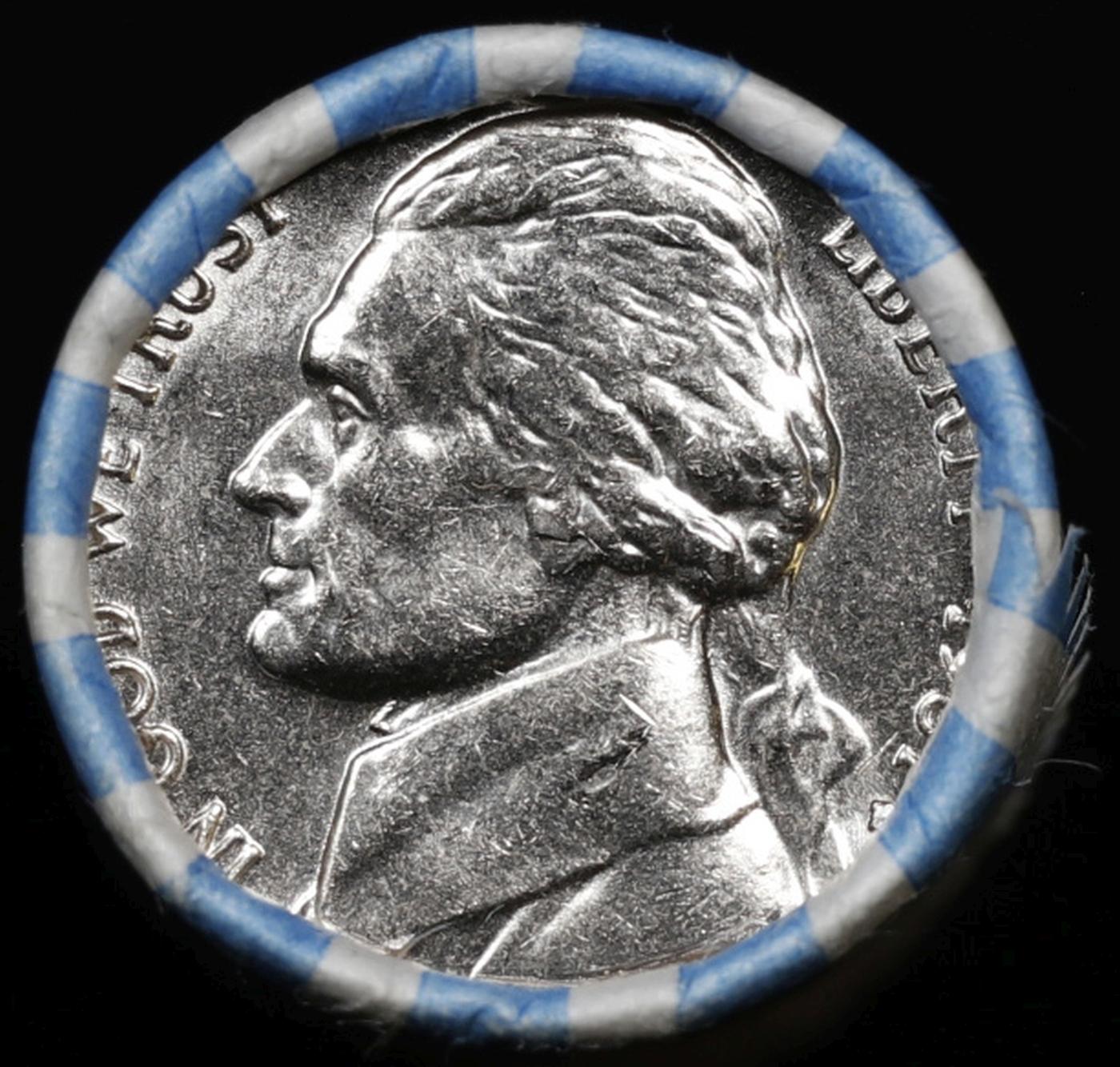 BU Shotgun Jefferson 5c roll, 1981-p 40 pcs Bank $2 Nickel Wrapper