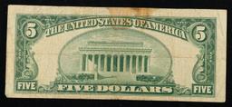 1953B $5 Red Seal United States Note Grades vf++