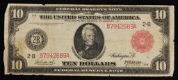 1914 $10 Large Size Red Seal FRN Rare Red Seal New York, NY Grades vf+ FR-893
