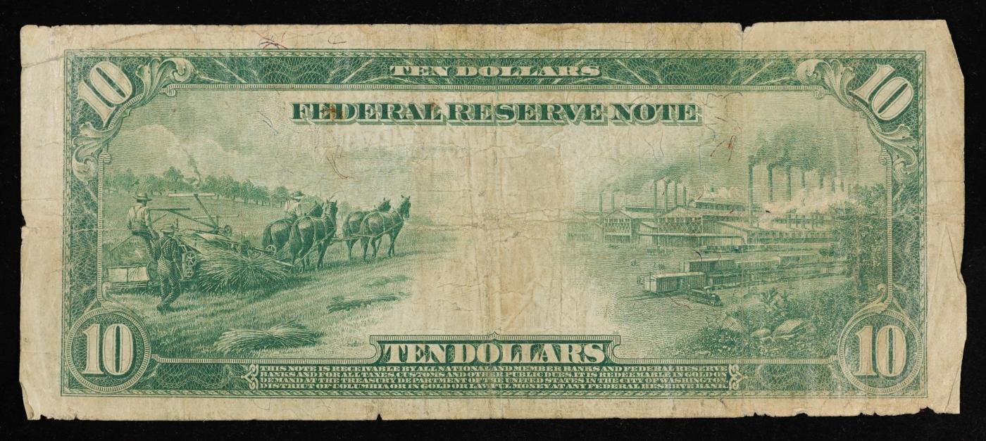 1914 $10 Large Size Red Seal FRN Rare Red Seal New York, NY Grades vf+ FR-893
