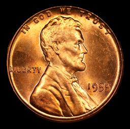 1955-p Lincoln Cent Near Top Pop! 1c ms67 rd USCG