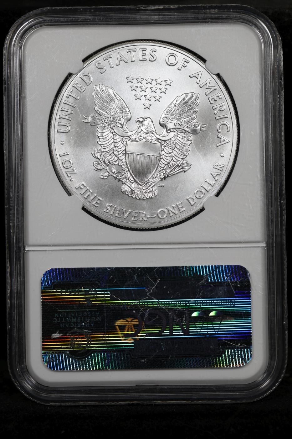 NGC 2014 Silver Eagle Dollar 1 ms70 NGC