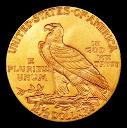 1909-p Gold Indian Quarter Eagle TOP POP! $2 1/2 ms66+ USCG