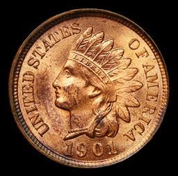 1901 Indian Cent 1c ms65+ rd USCG