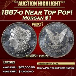 1887-o Morgan Dollar Near Top Pop! $1 ms65+ dmpl SEGS