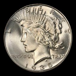 1935-p Peace Dollar Near Top Pop $1 ms66 SEGS