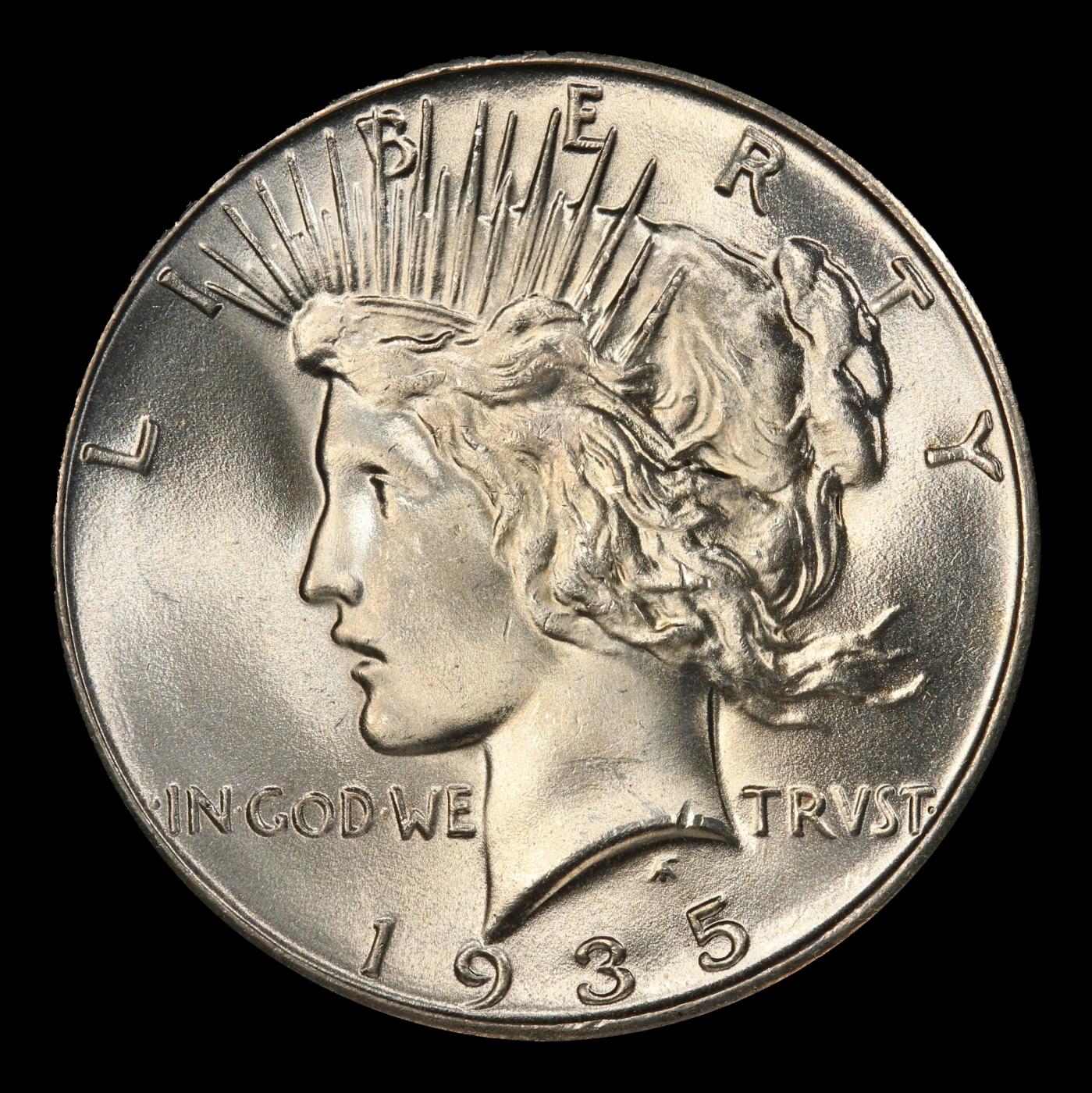 1935-p Peace Dollar Near Top Pop $1 ms66 SEGS