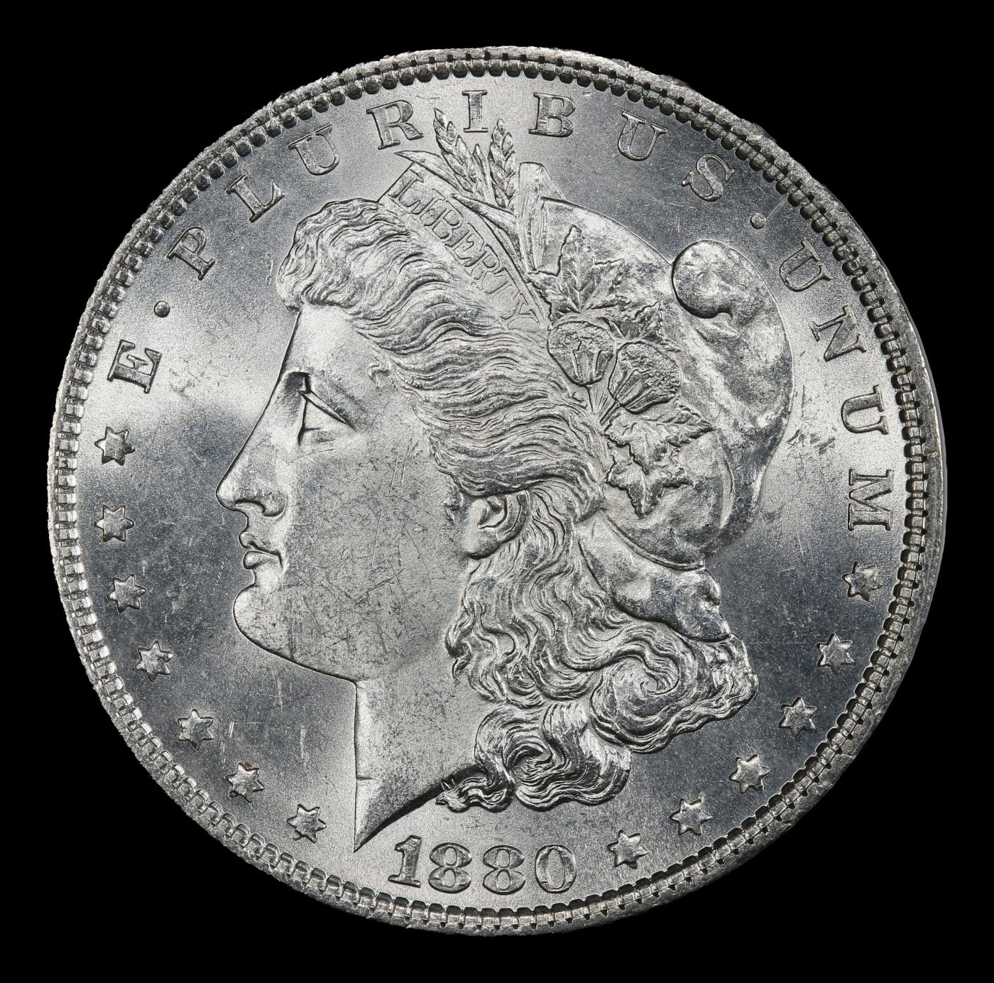 1880-p Morgan Dollar $1 Grades ms64