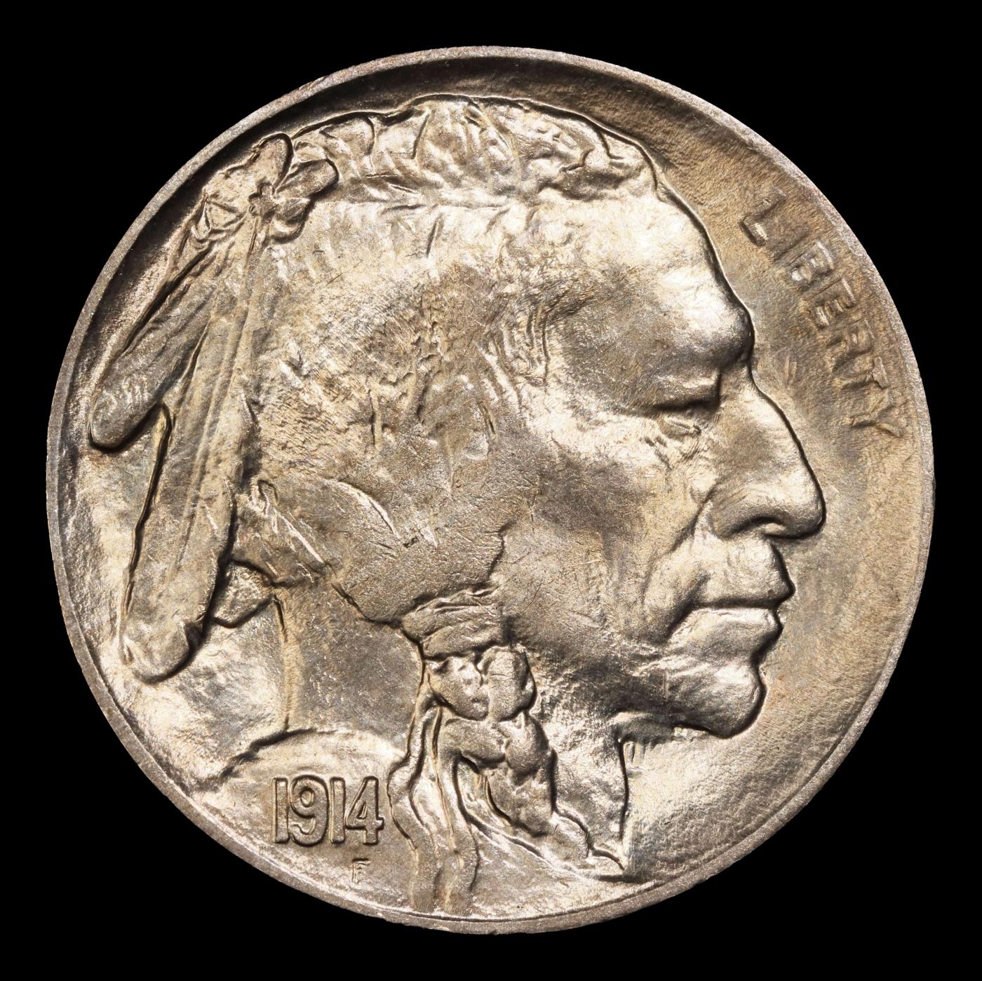 1914-p Buffalo Nickel 5c Grades ms65+