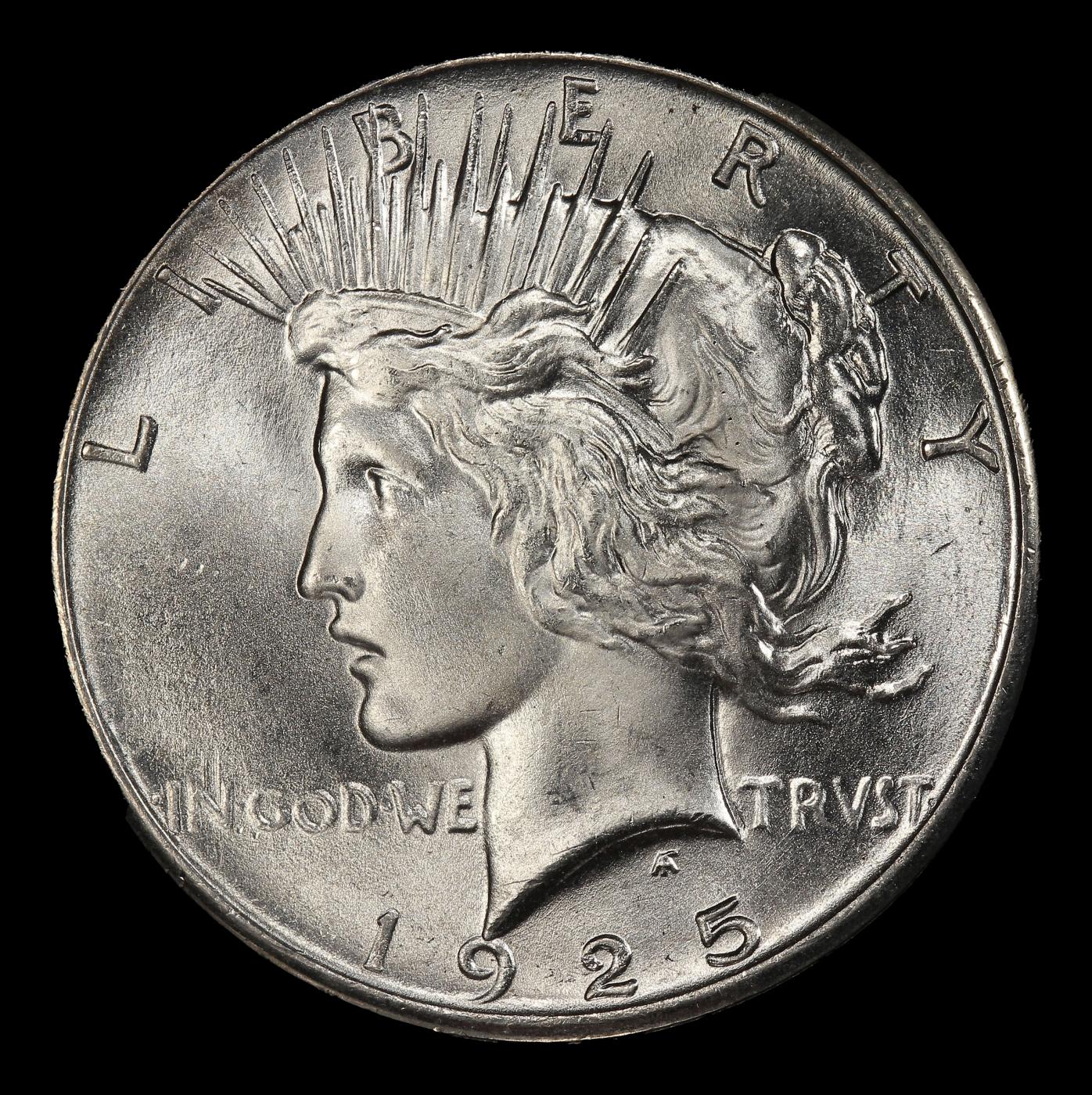 1925-p Peace Dollar Near Top Pop $1 ms67 SEGS
