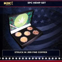 5 Copper Coin Weed/Hemp Set 5oz Of Copper