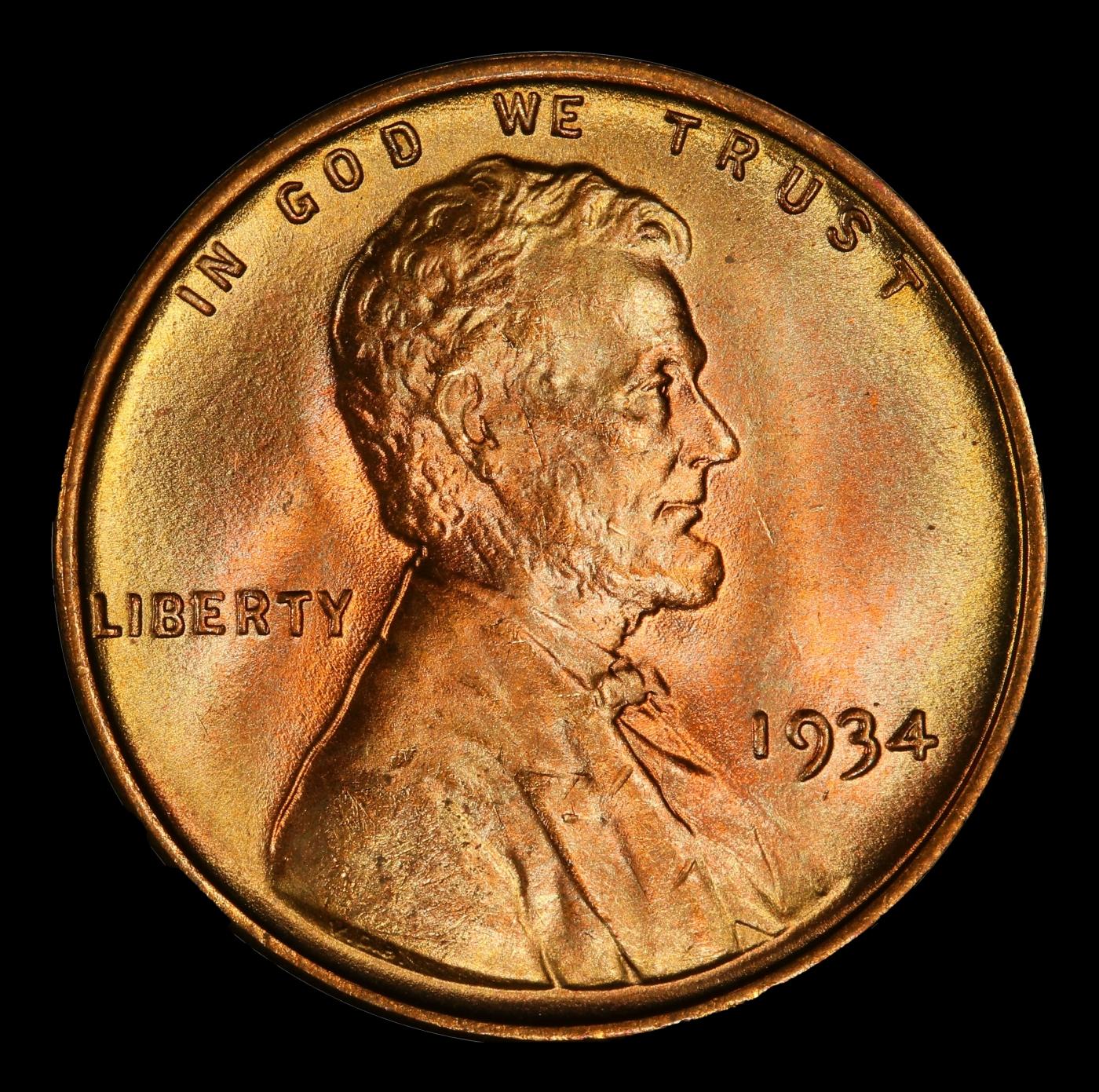 1934-p Lincoln Cent Near Top Pop 1c ms67 rd SEGS