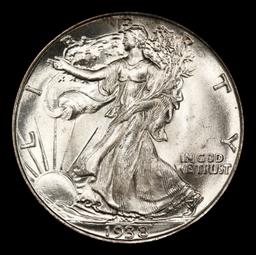 1938-p Walking Liberty Half Dollar 50c ms66+ SEGS