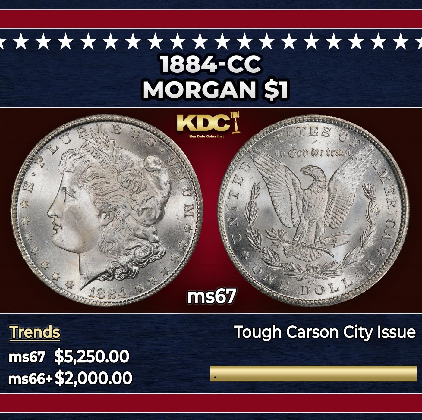 1884-cc Morgan Dollar $1 ms67 SEGS