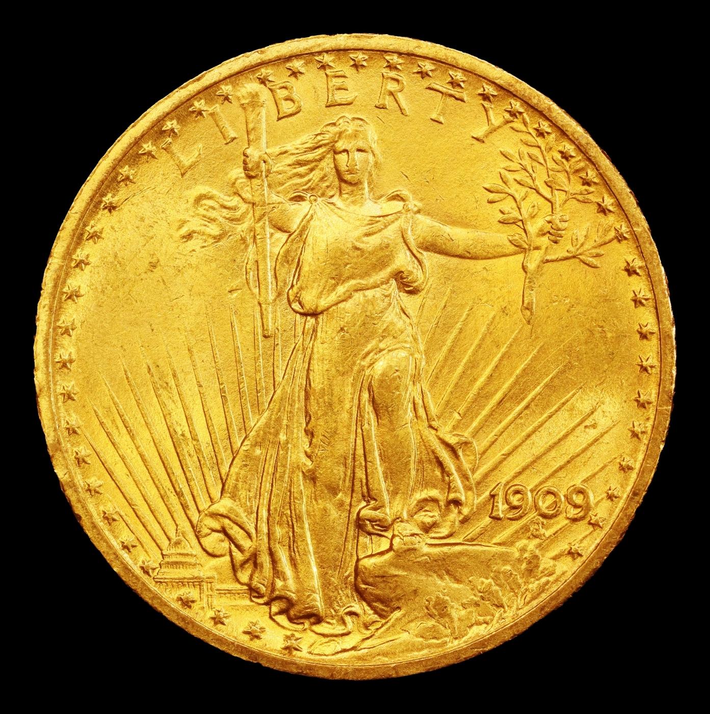 1909/8-p Gold St. Gaudens Double Eagle $20 ms64+ SEGS