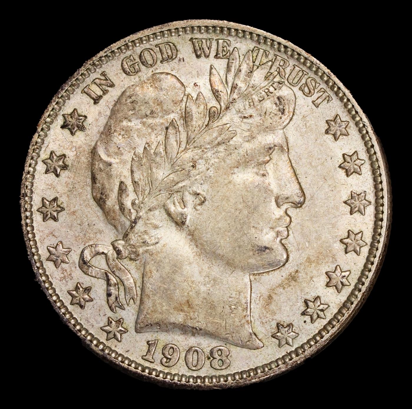 1908-o Barber Half Dollars 50c Grades ms62