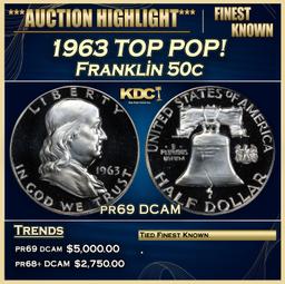 1963 Proof Franklin Half Dollar TOP POP! 50c pr69 DCAM SEGS