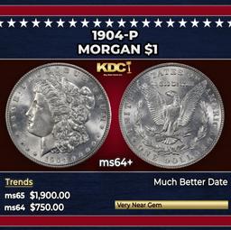 1904-p Morgan Dollar $1 ms64+ SEGS