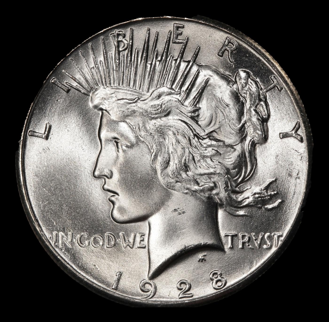 1928-p Peace Dollar Near Top Pop $1 ms66 SEGS