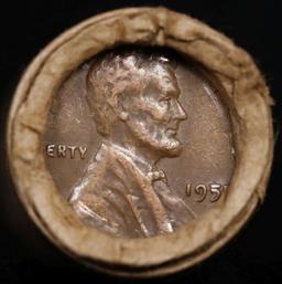 Lincoln Wheat Cent 1c Mixed Roll Orig Brandt McDonalds Wrapper, 1955-p end, Indian other end