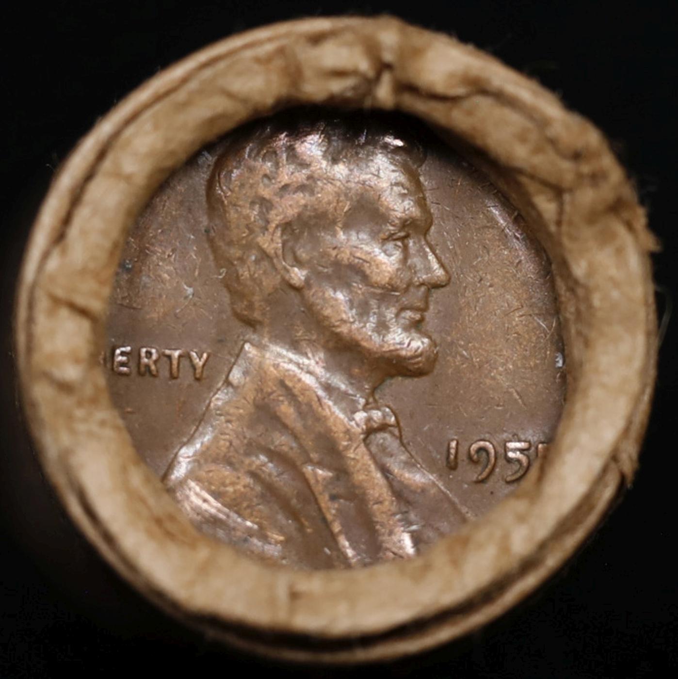 Lincoln Wheat Cent 1c Mixed Roll Orig Brandt McDonalds Wrapper, 1955-p end, Indian other end