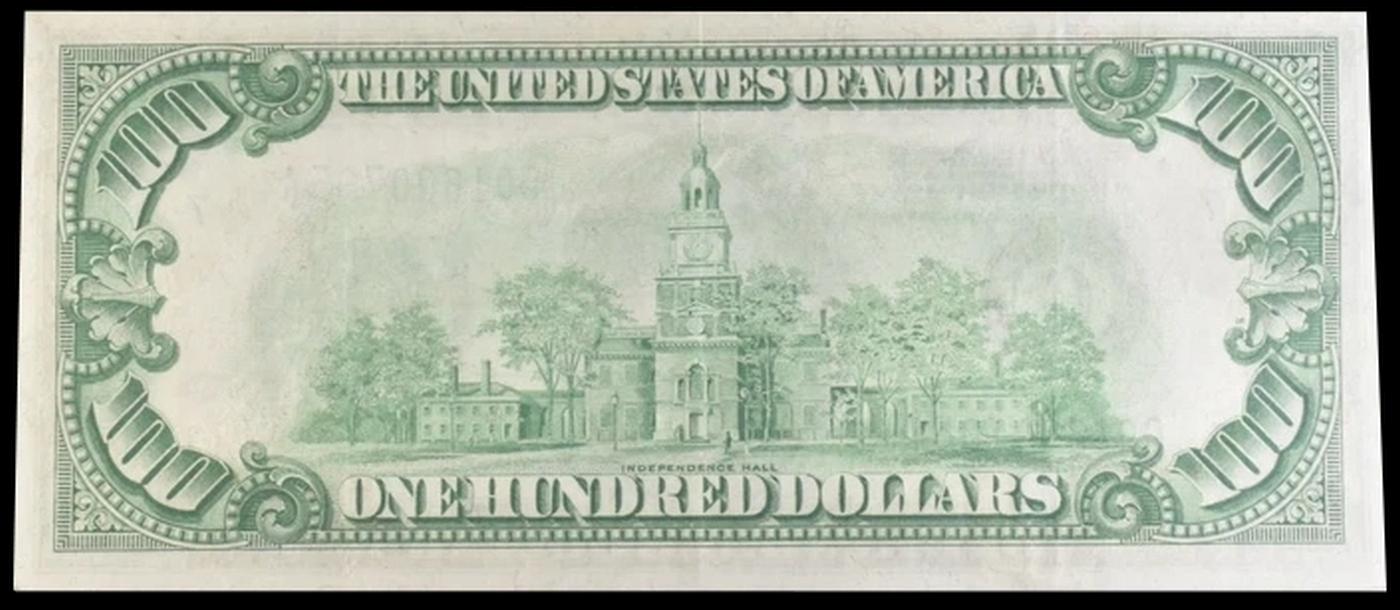 1928A $100 Green Seal Federal Reserve Note "Redeemable In Gold" Grades au55