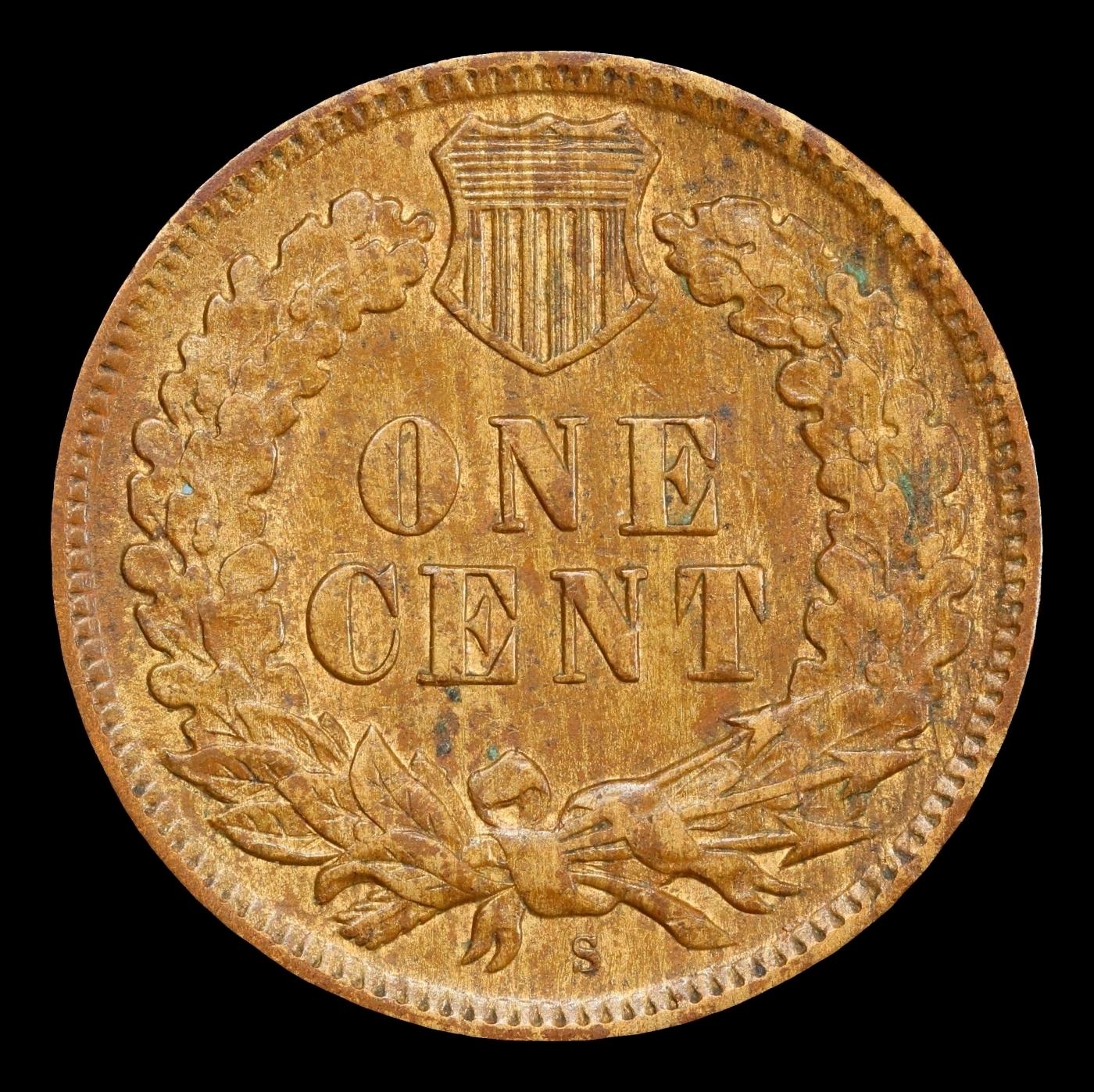 1909-s Indian Cent 1c au58 SEGS