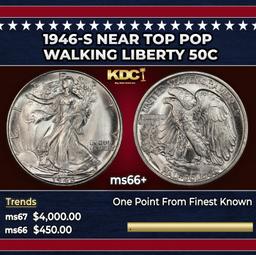 1946-s Walking Liberty Half Dollar Near Top Pop 50c ms66+ SEGS