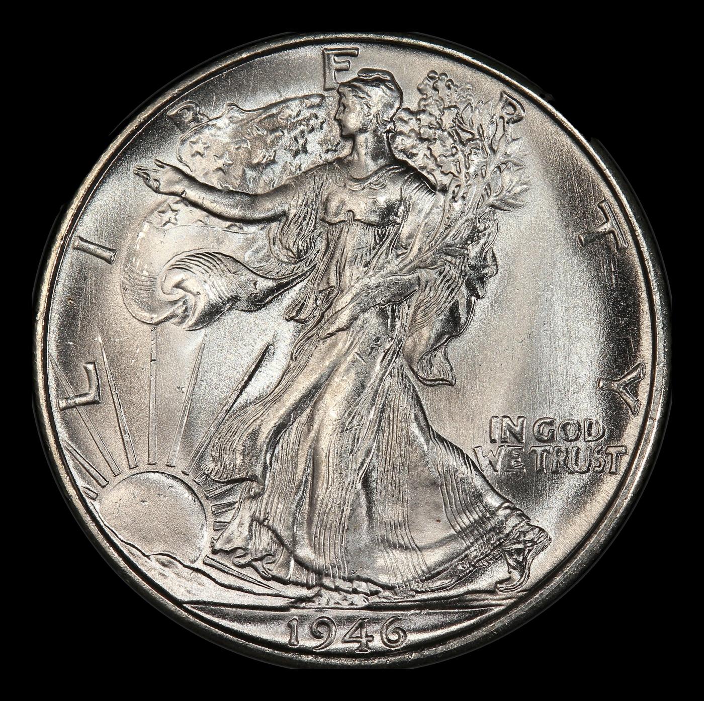 1946-s Walking Liberty Half Dollar Near Top Pop 50c ms66+ SEGS