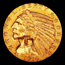 1914-d Gold Indian Half Eagle $5 Select+ Unc USCG