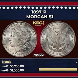 1897-p Morgan Dollar $1 ms66+ SEGS