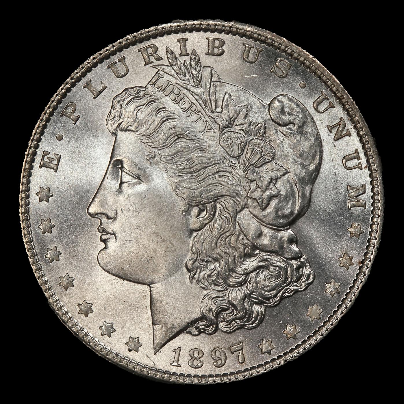 1897-p Morgan Dollar $1 ms66+ SEGS