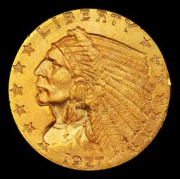 1927-p Gold Indian Quarter Eagle TOP POP! $2 1/2 ms66+ USCG
