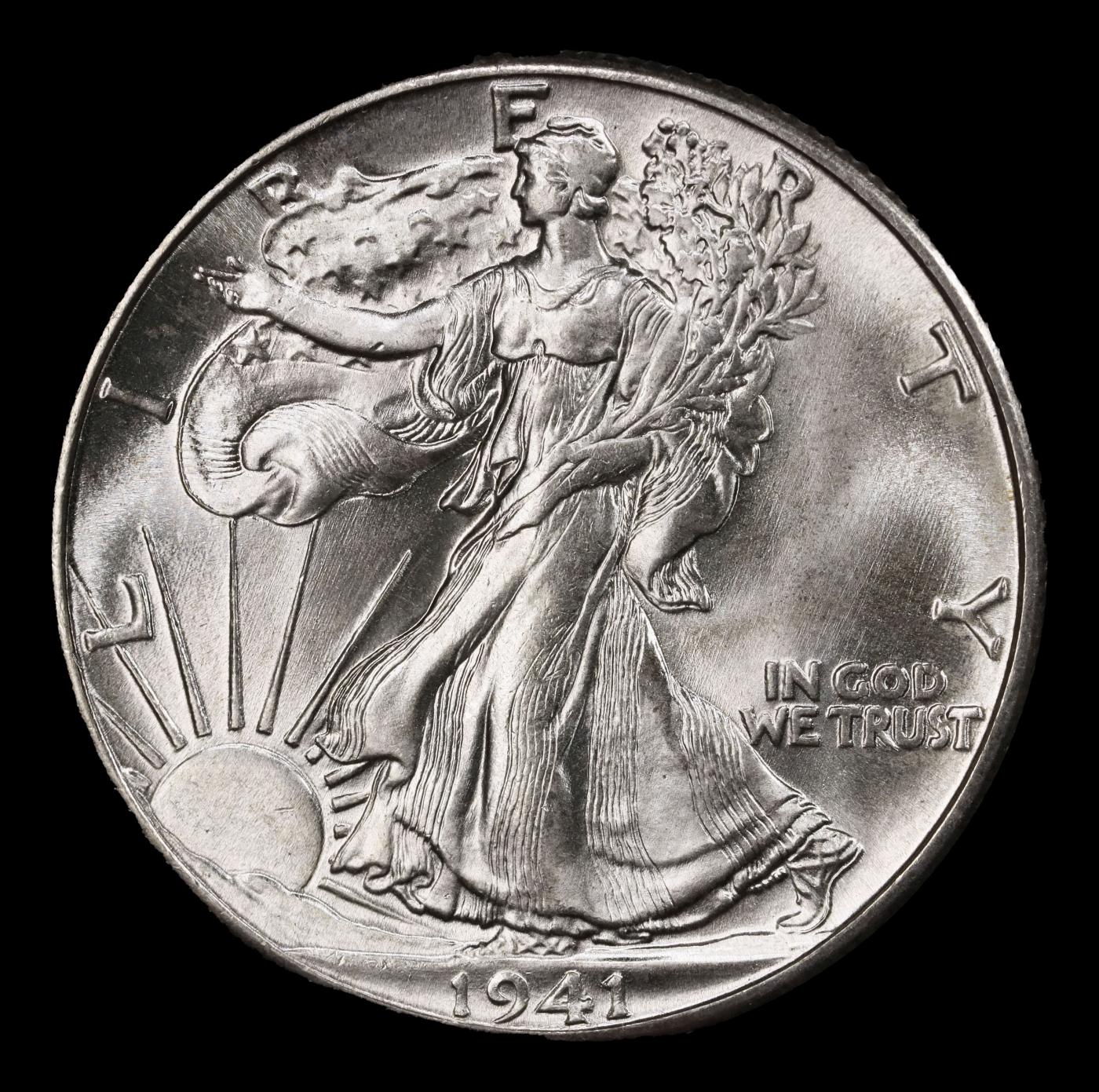1941-p Walking Liberty Half Dollar Near Top Pop 50c ms67+ SEGS