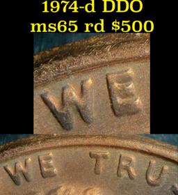 BU Shotgun Lincoln 1c roll, 1974-d 50 pcs Bank Wrapper 50c